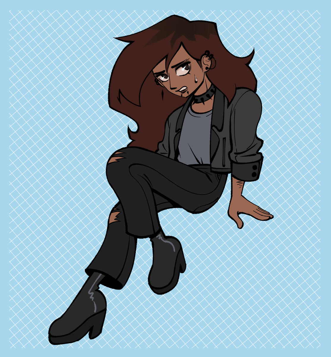 Khadija, a girl who's found herself isekai'd into Maren's world. She's a clumsy, panicky, alt girl who is always on the verge of tears.